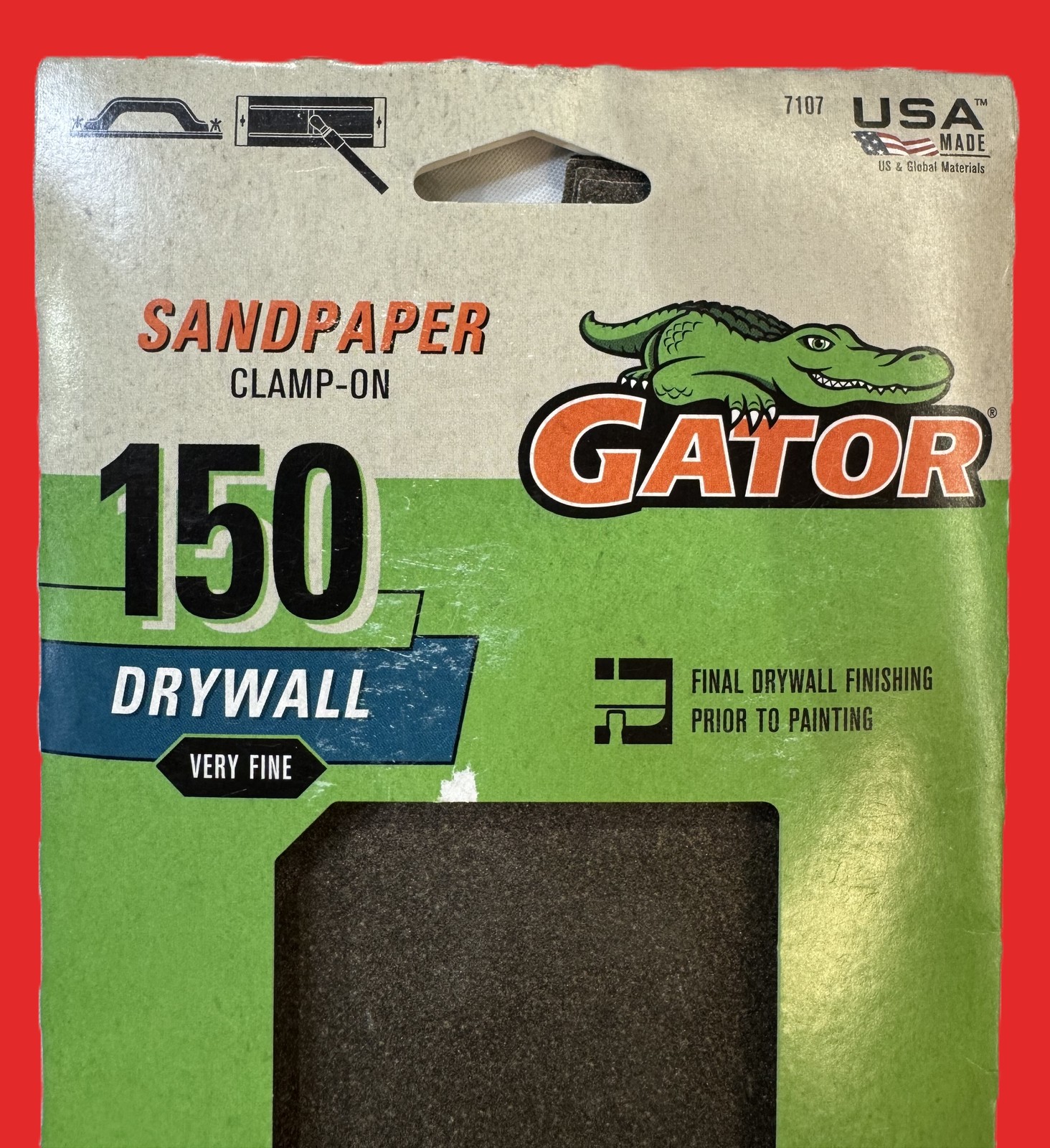 Gator Drywall Sandpaper 150 Grit Very Fine Clamp On 10 Sheets Home Finishing