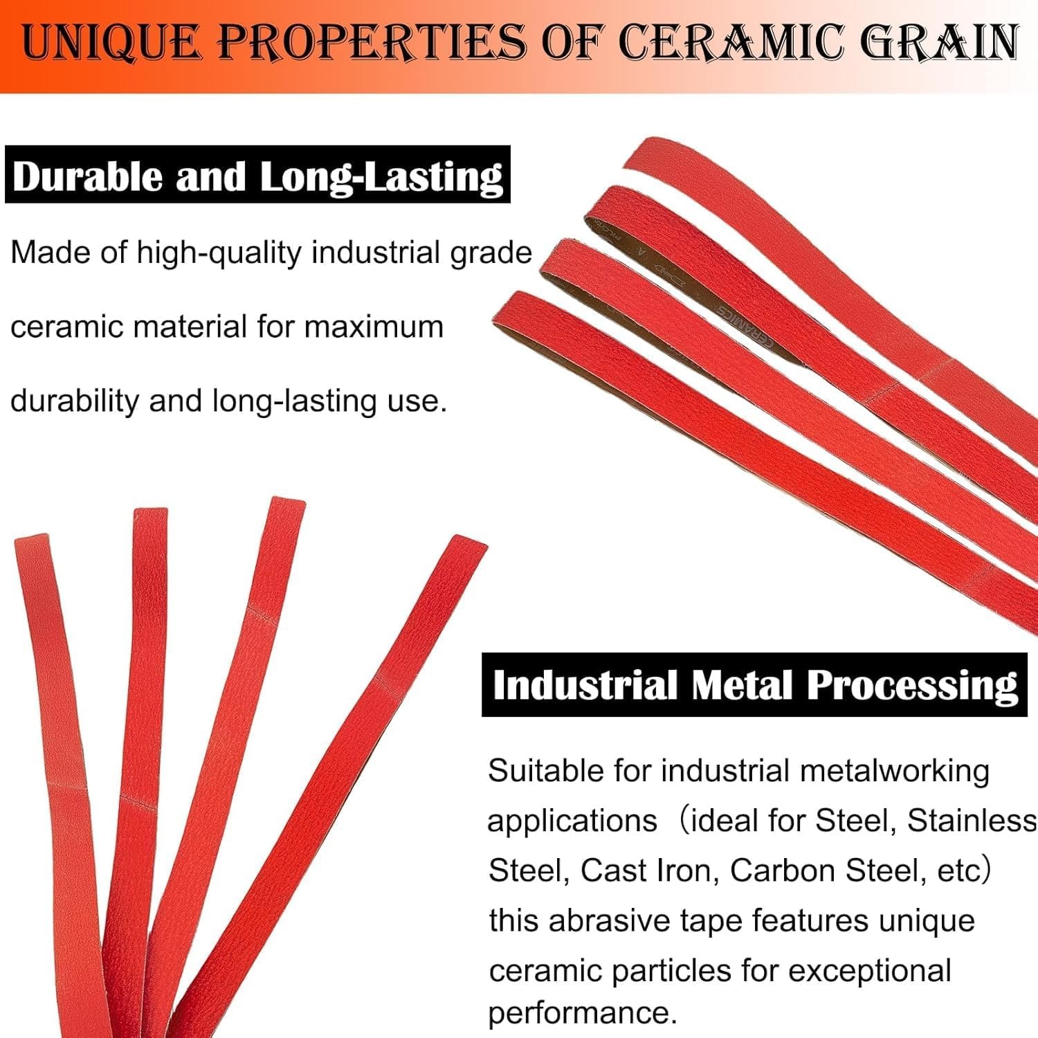 6 Pack 2 x 72 Inch Metal Grinding Ceramic Sanding Belts Kit -1 Pcs Each of…