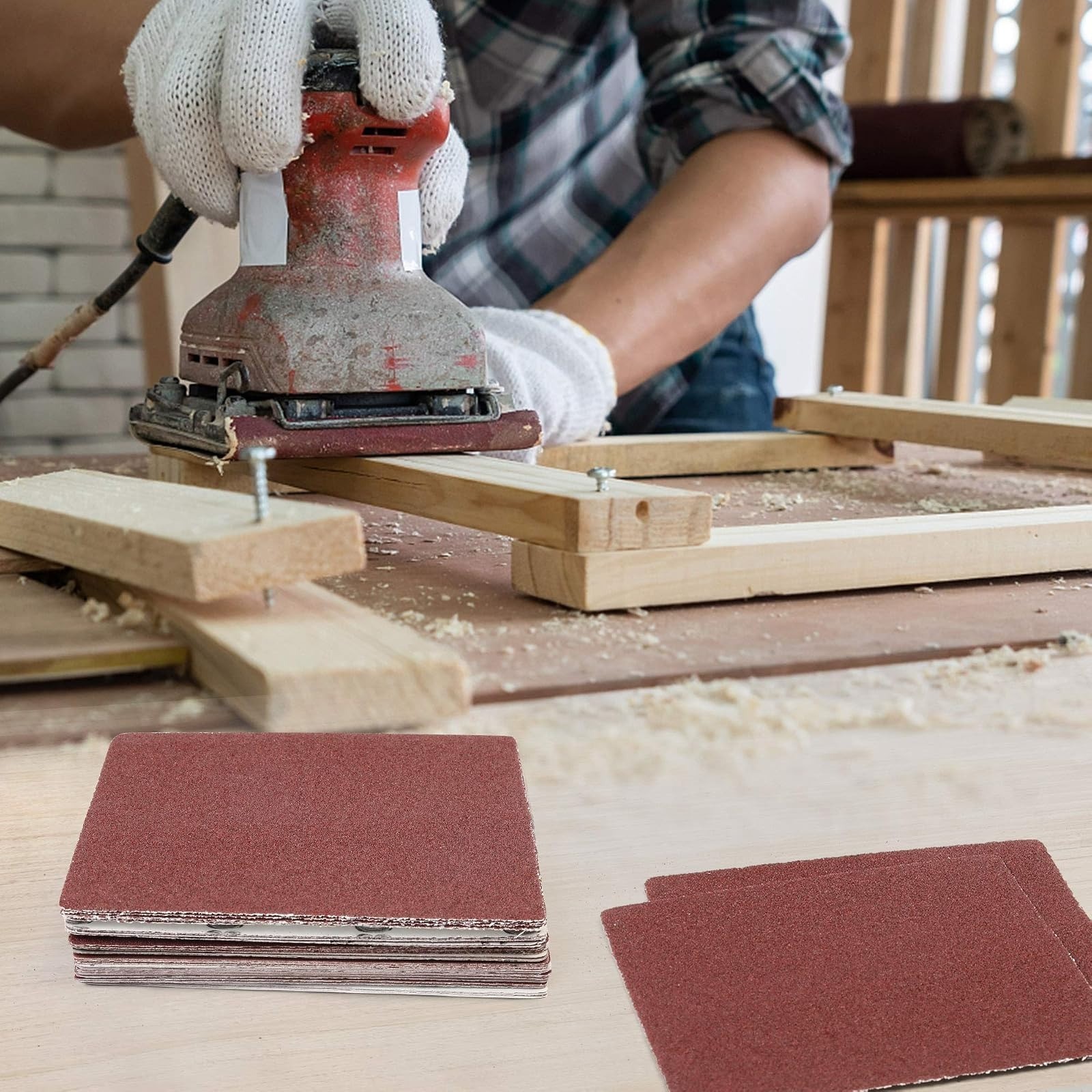 LotFancy 1/4 Sheet Sandpaper Assortment – 50PCS Various Grits