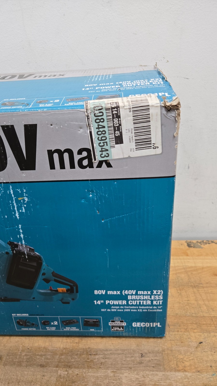 Makita GEC01PL, 80V XGT 14″ Cordless Power Cutter Kit w/ Batteries, Chrgr, Bag