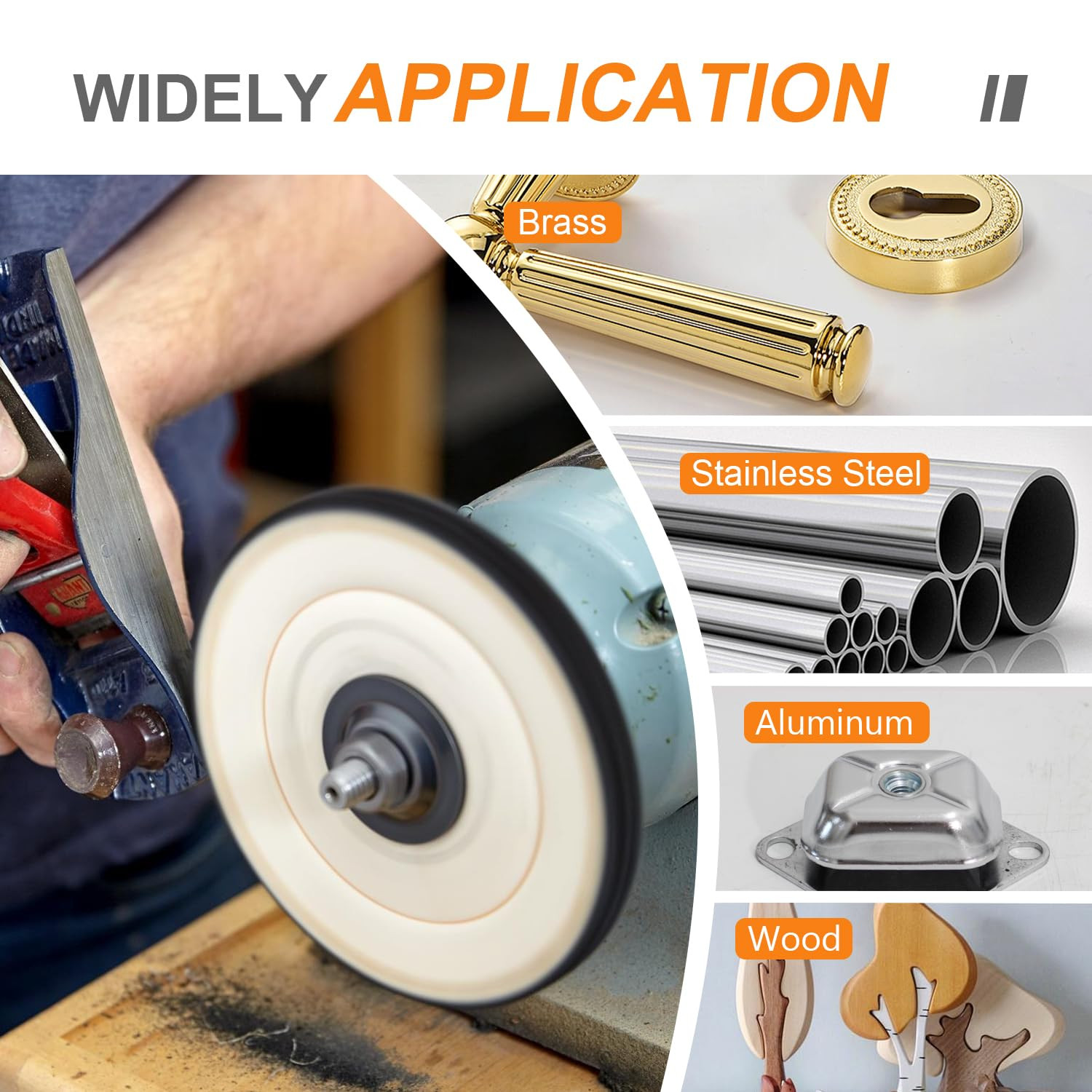 6 Inch Polishing Buffing Wheels For Bench Grinder Cotton 70 Ply Multi Usage