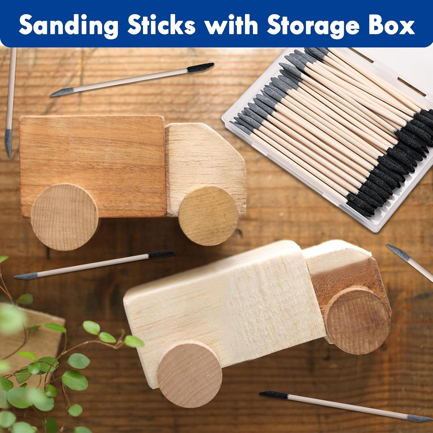 60 Pcs Sanding Sticks Double End, 150/280 Grit 5.4 x 0.2 Inch Fine Detailing Po