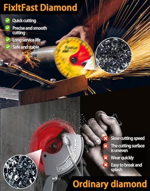 Diamond Metal Cutting Wheel 4-1/2 x 7/8 for Angle Grinder – 3PCS 3.0 METEL-4.5
