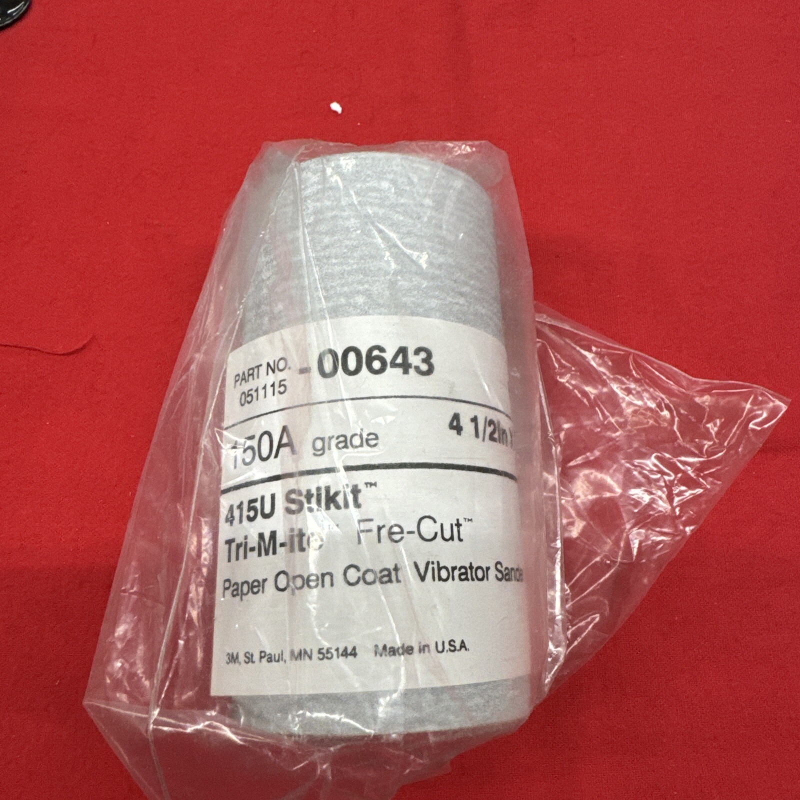 051115–00643 150 A grade 4 1/2 x 10 yards 3M sandpaper