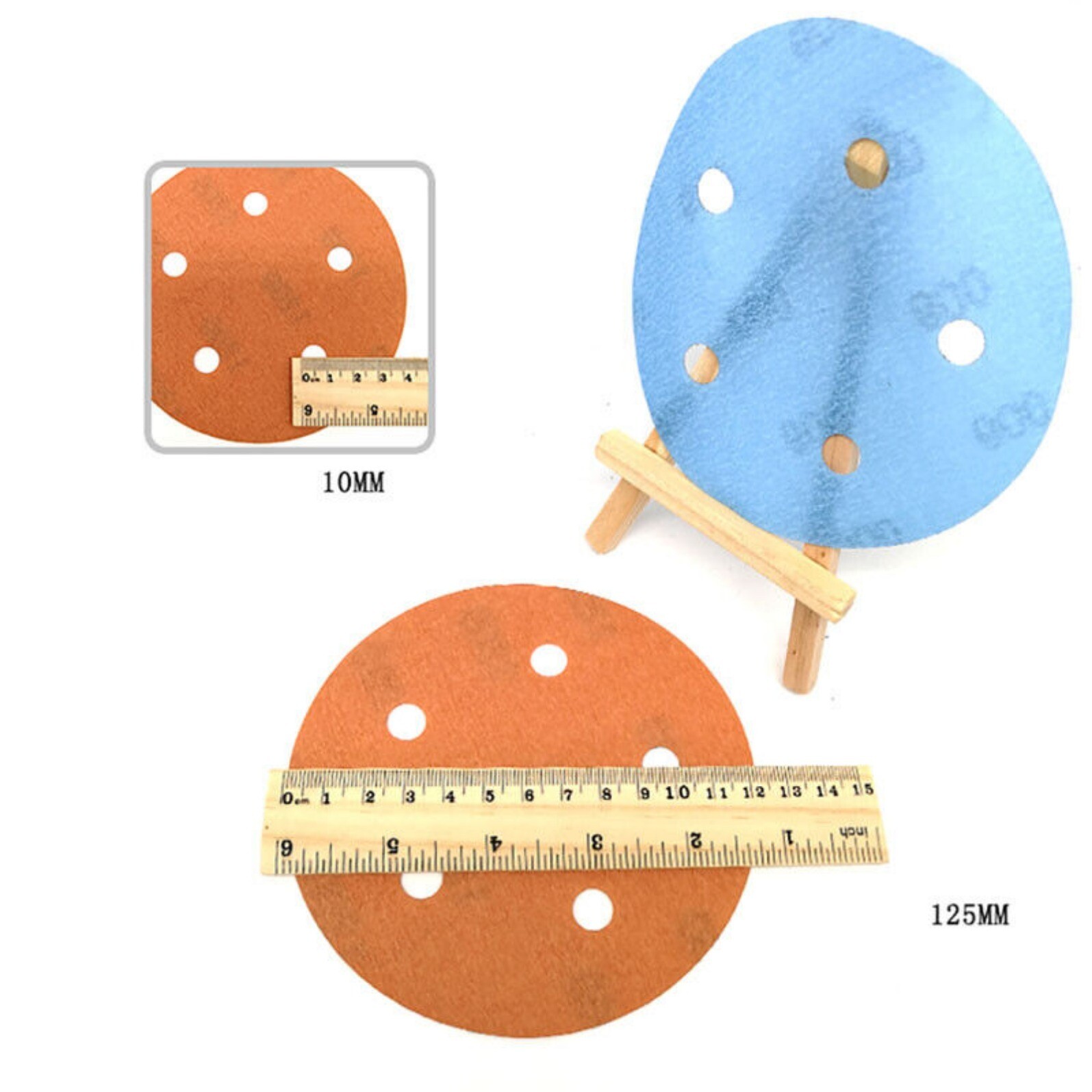 5 inch 125mm Wet & Dry Sanding Discs 5 & 6 Hole Orbital Sandpaper Pads Hook Loop