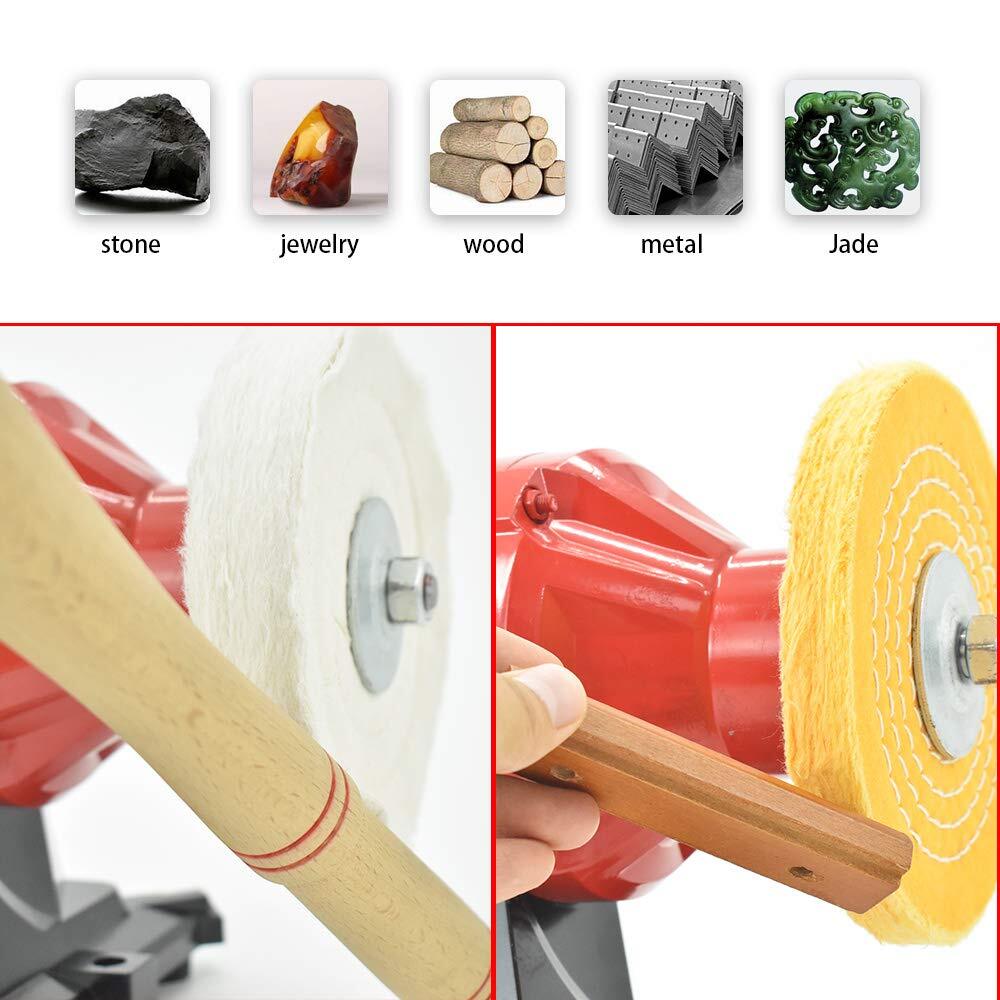 Buffing Polishing Wheel 6″x1/2″Arbor Coarse,Rough,M,Fine for Bench Grinder, 5-Pc