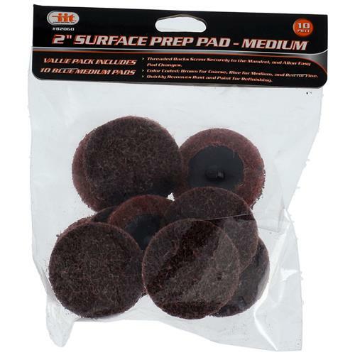 10pc 2″ Medium Surface Prep Preparation Discs 1/4″ Sanding Pads Discs 82060