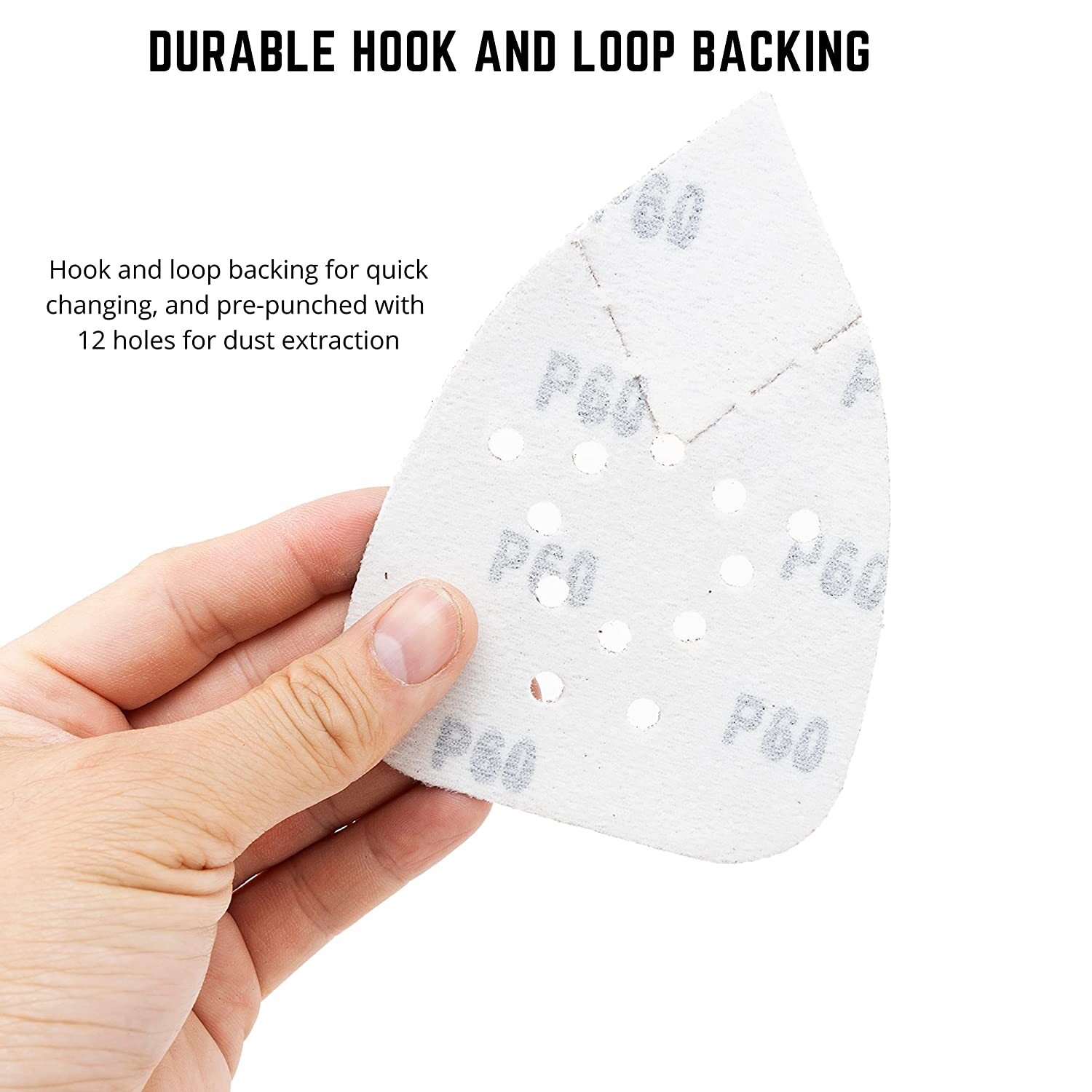 50PCS Mouse Sanding Pads Hook Loop Sandpaper Sheets for Black and Decker Sanders