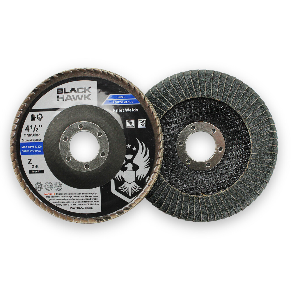 50 Pack – 4.5″ x 7/8″ Zirconia Curved Edge Flap Discs for Fillet Weld and Corner