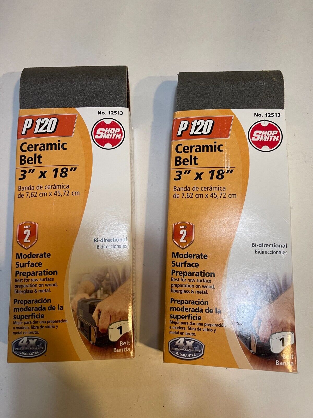 QTy 2 Shopsmith P120 Ceramic Sanding Belts 3″ x 18″ Step 2 Moderate 12513 – NEW