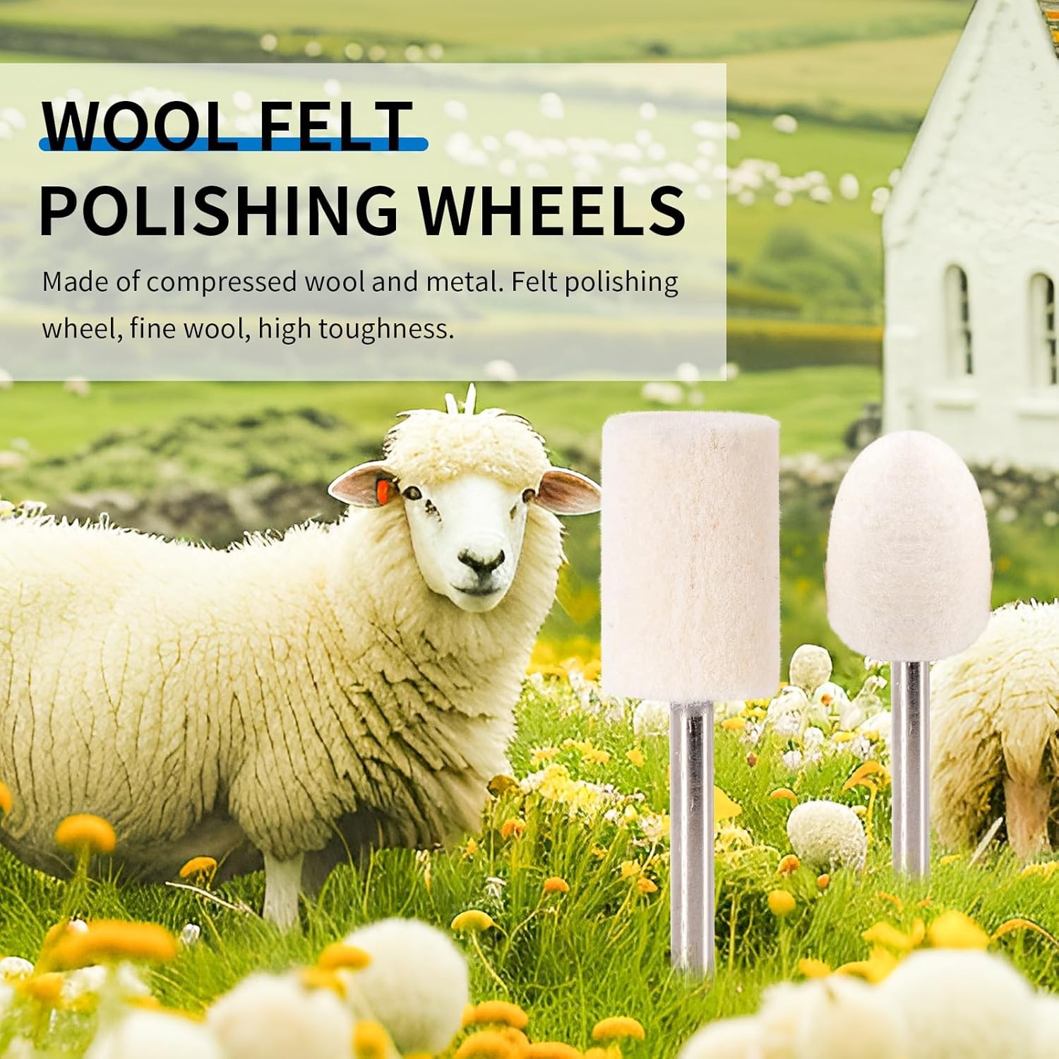 Polishing Buffing Wheel for Rotary Tool, 110PCS Wool Felt Wheel Accessories,Poli