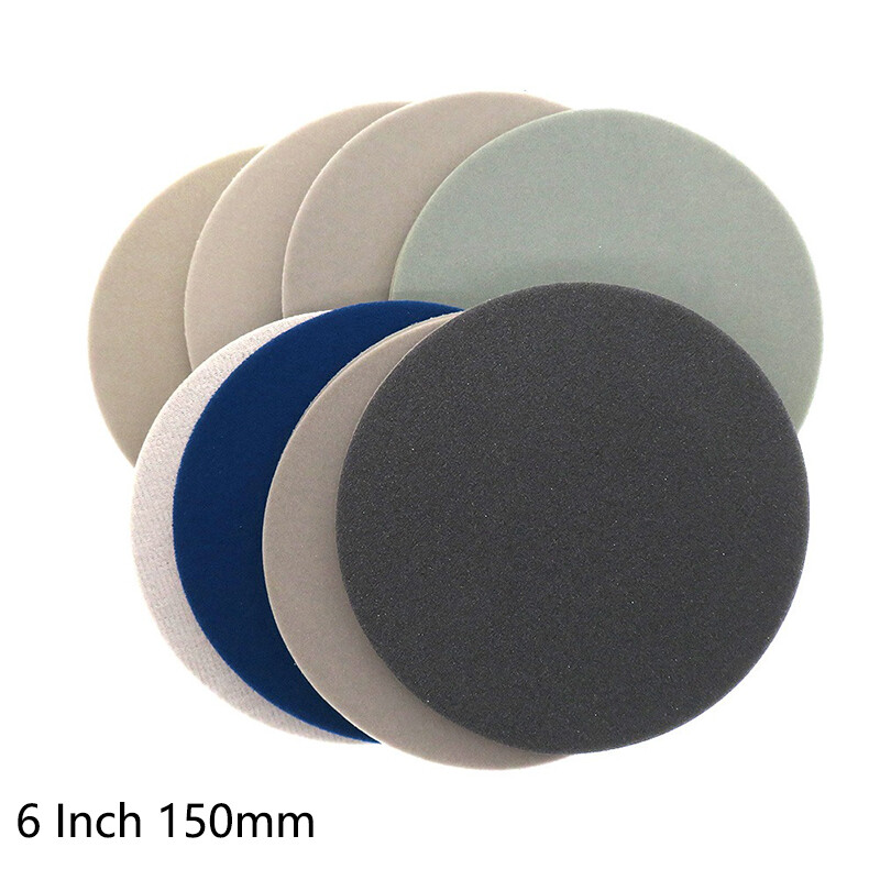 150mm 6 Inch Hook & Loop Sponge Sandpaper 300-3000 Grit Wet and Dry Sanding Disc