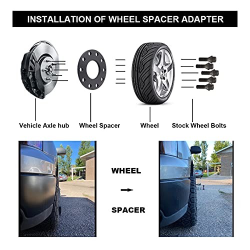 Black Forged 5×5.5 5×135 5×139.7 Wheel Spacers 1/2 Inch (12mm) 12mm-Pack of 4