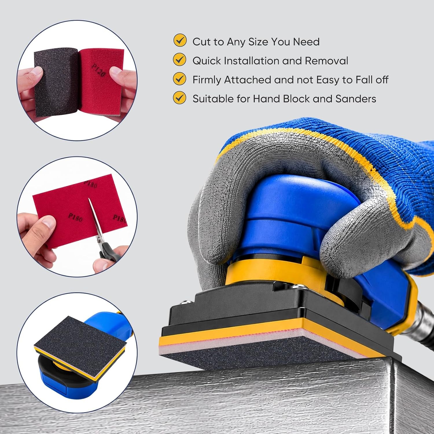 24 Pack Reusable Washable Sanding Sponge Set 120-3000 Grit Fine Sandpaper Block