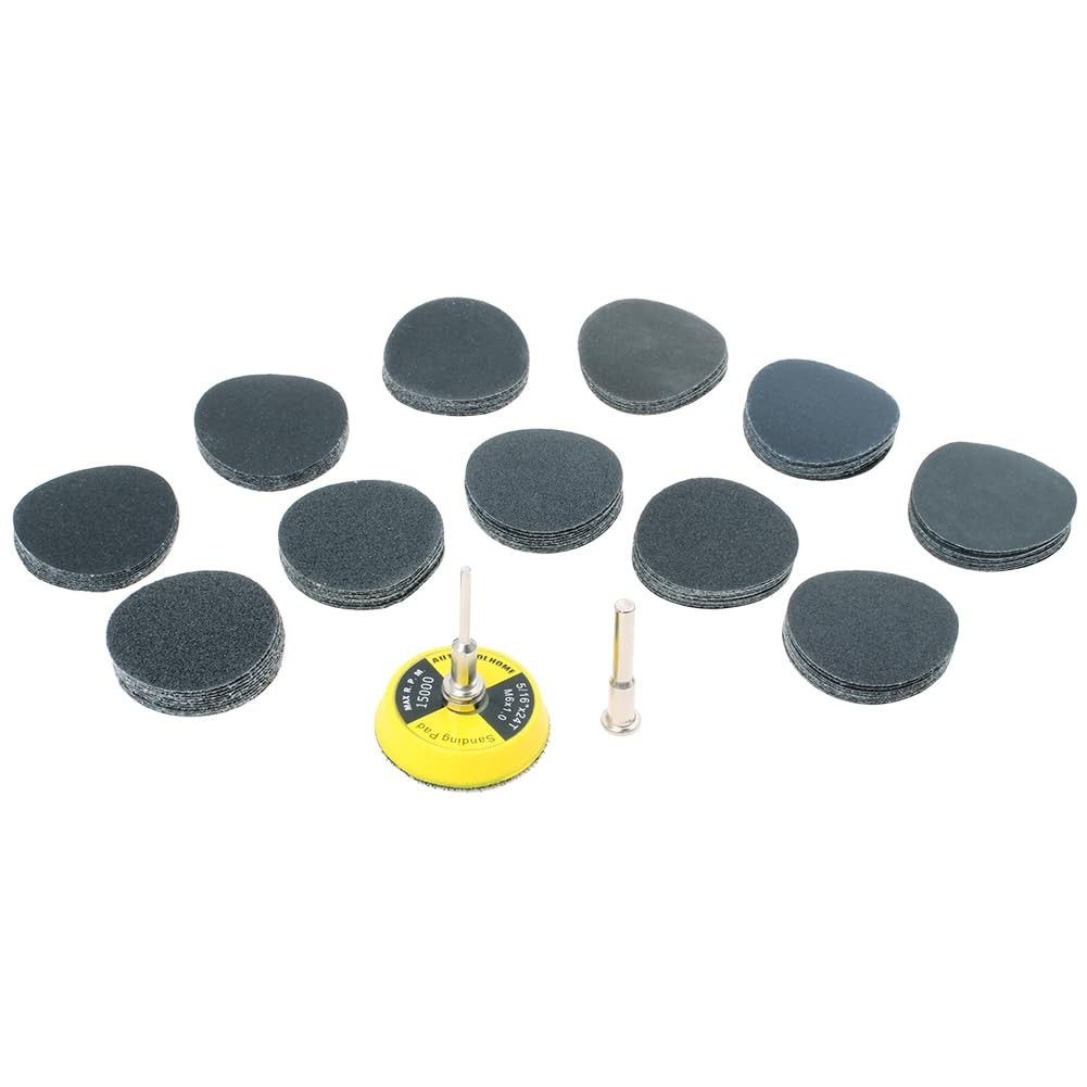 113PCS 2 Inch Sanding Discs Set, 60-800 Grit w/1/8 &1/4″ Shank Backing Pad | …