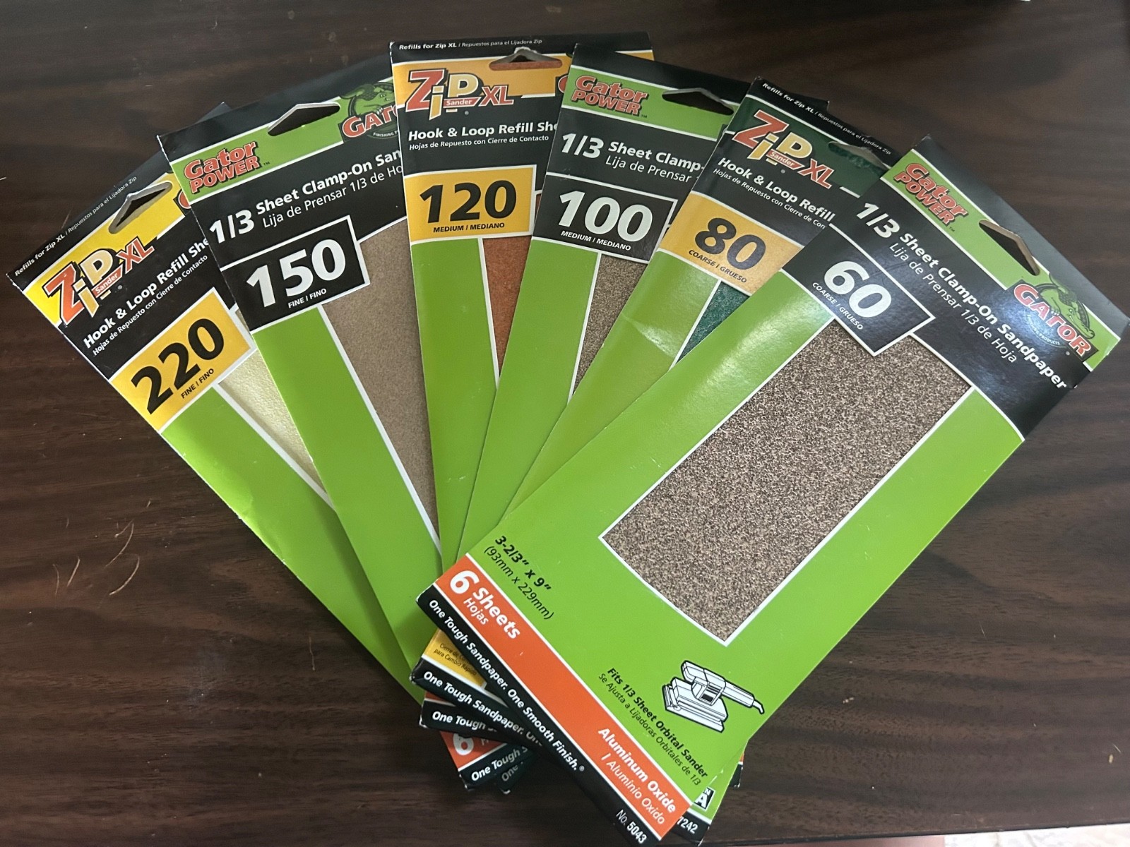 Gator Power Sandpaper. Discs, Clamp-on, Hook & Loop Various Grit. 22 PACKS!