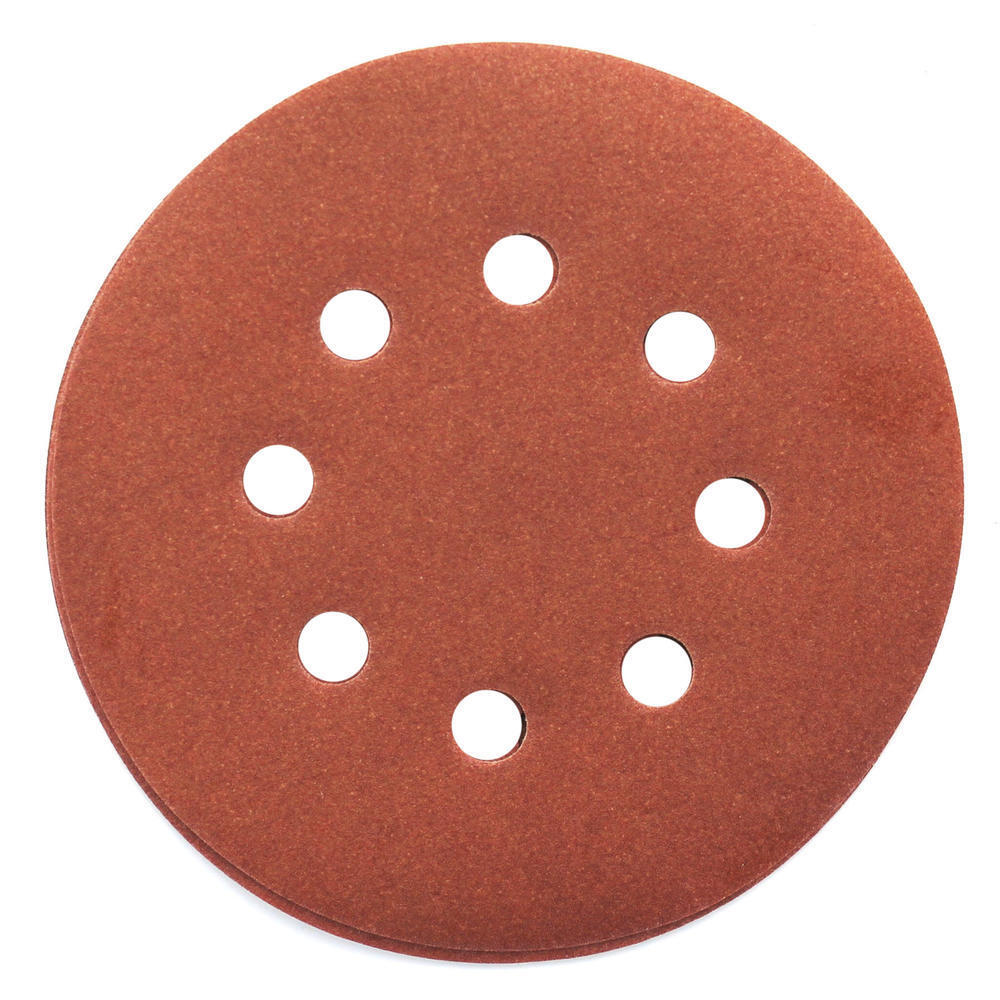 5″ 220-Grit Extra Fine 8-Hole Hook & Loop Sanding Disc Orbital Sandpaper 5 Pack