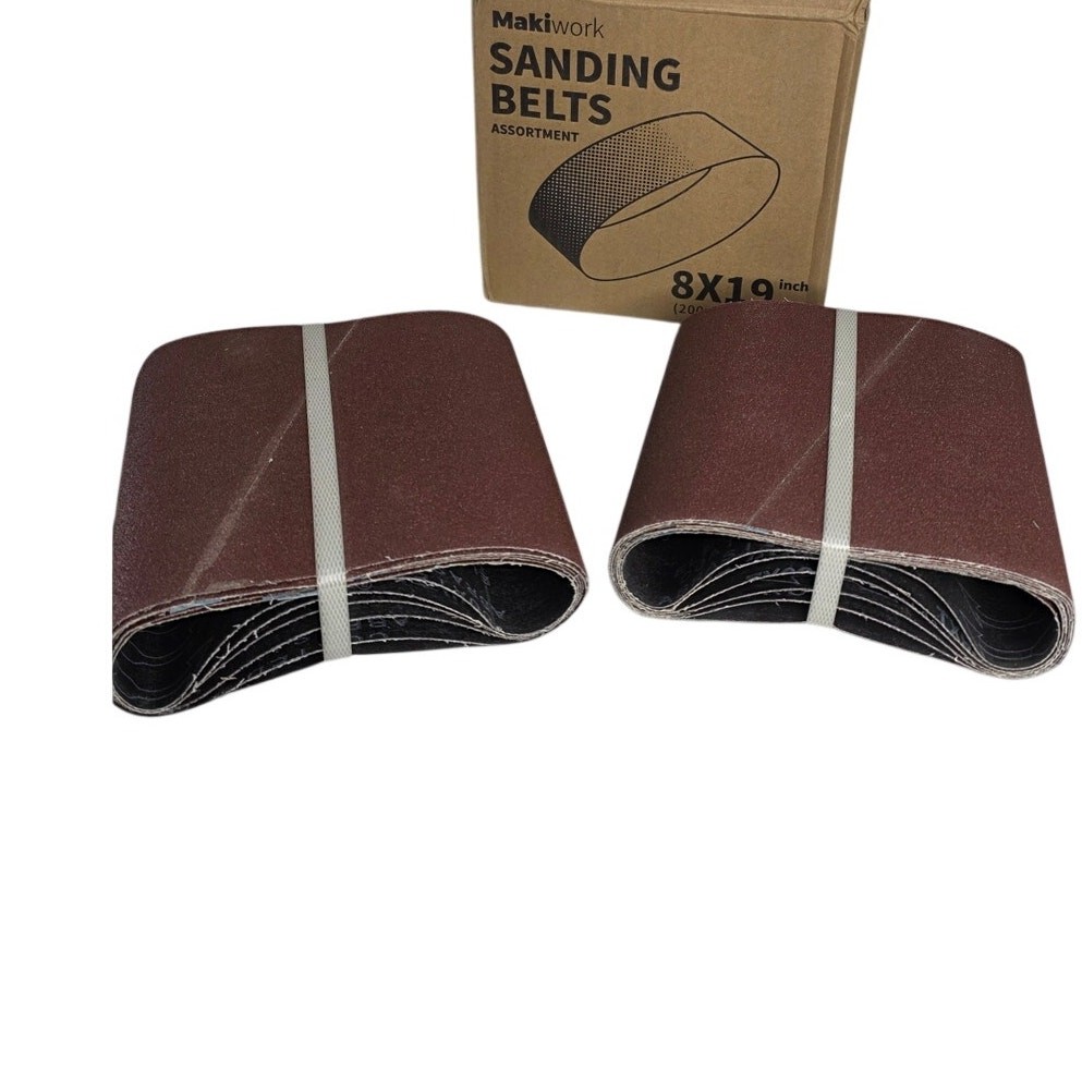 12 Pack 8″ x 19″ 80 Grit Sanding Belts EZ 8 Drum Sander Sandpaper Rolls