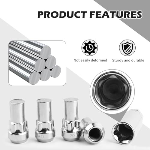 M14x1.5 Car Wheel Locking Lug Nuts,Anti-Theft Wheel Locks Lug Nuts Kit with