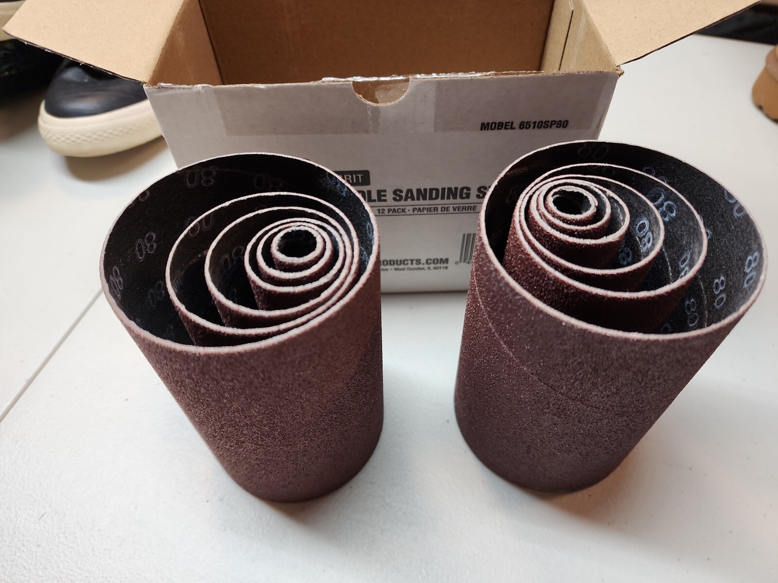 WEN 6510SP80 80-Grit Oscillating Spindle Sanding Sleeves Combo (12 Pack)