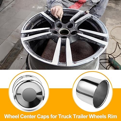 4 Pcs 4.25 Inch Wheel Center Caps Sliver Push Suits for 4.25 Inch Silver