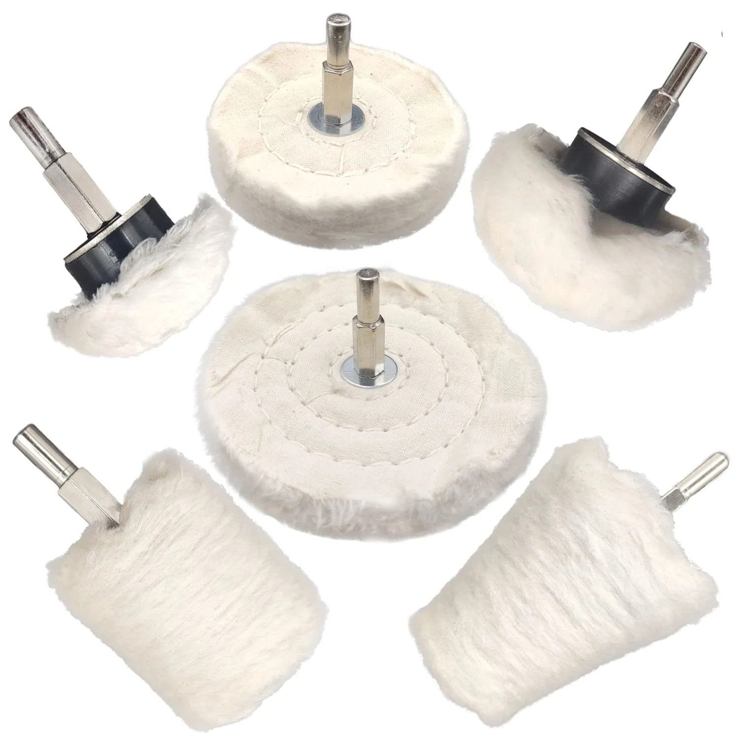 6 pcs Buffing Wheel for Drill,Buffing Pad Polishing Wheel Kits,Wheel Shaped Poli