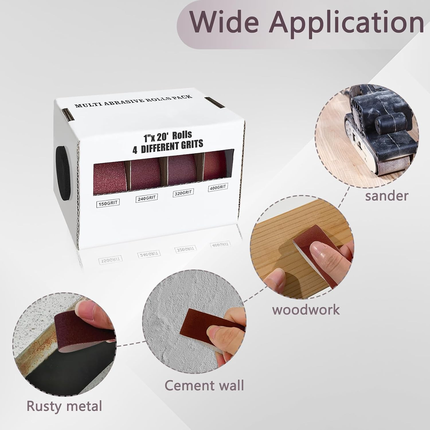 Emery Cloth Sandpaper Roll Aluminum Oxide Coarse To Fine Grit Grinding Polishing