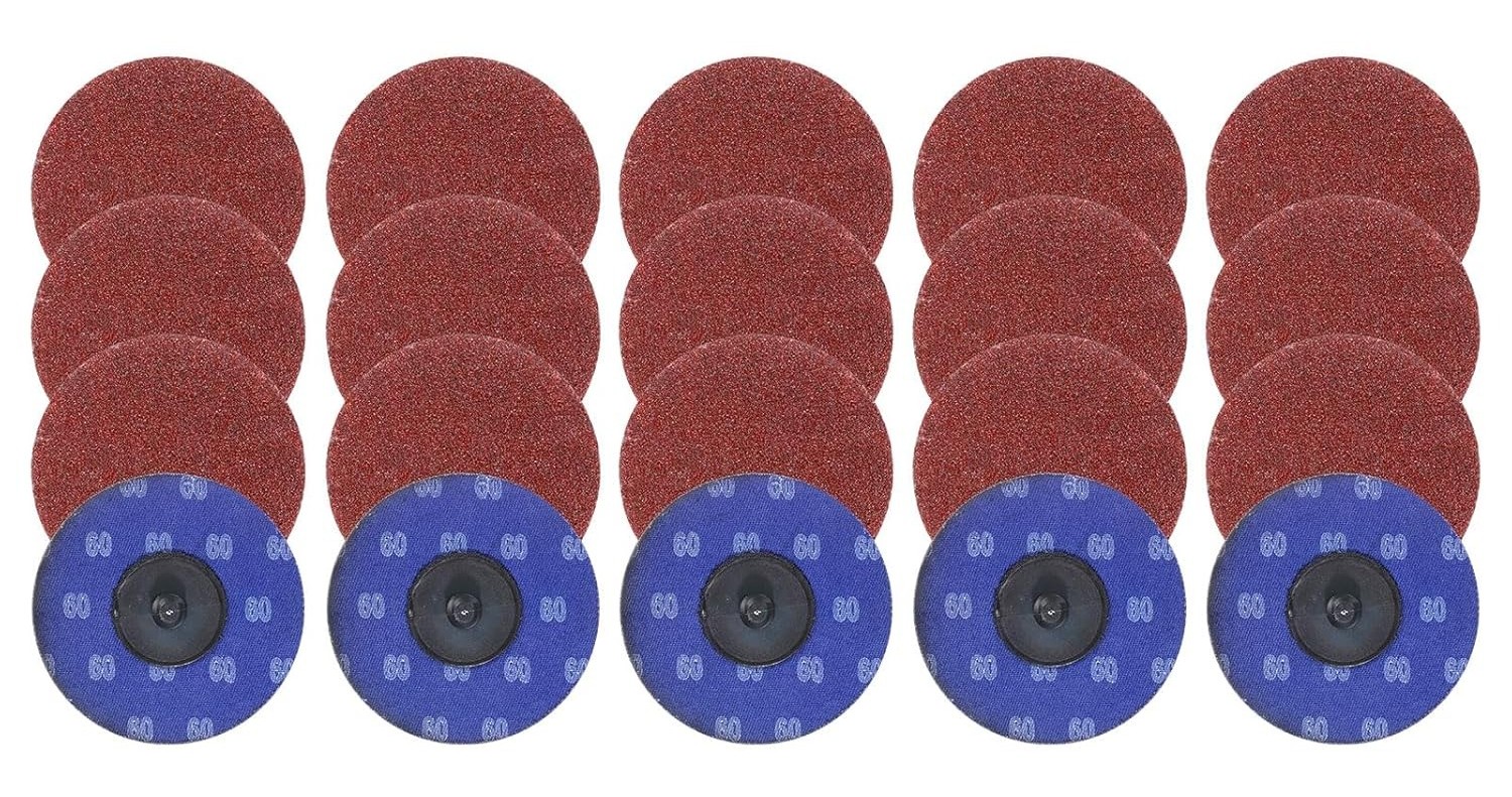 25PCS 3″ Sanding Discs Die Grinder Quick Change Disc R-Type 60 Grit For Drill