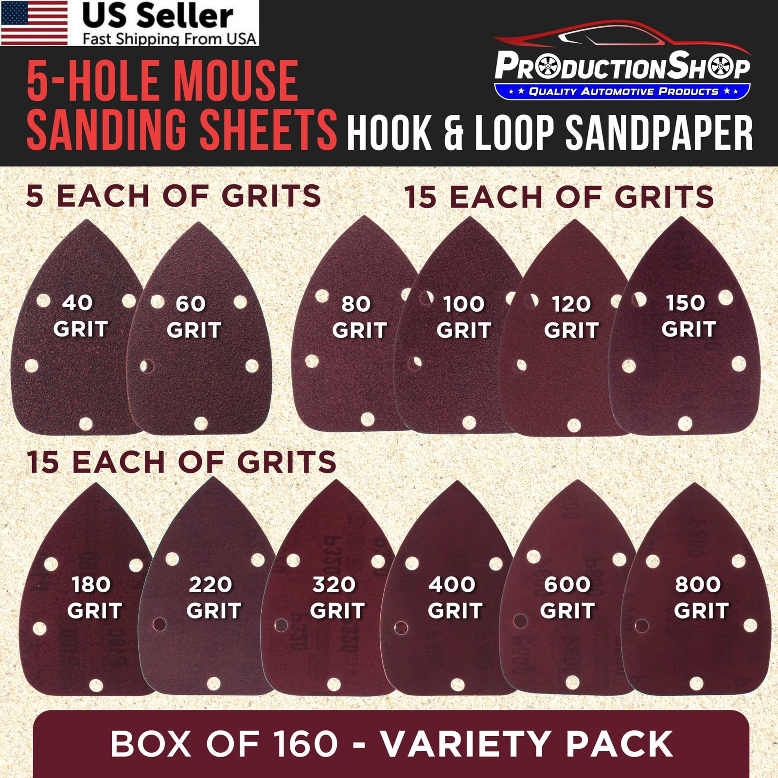ProductionShop Premium 5-Hole Pattern Mouse Detail 5.5″ x 3.85″, Oxide Brown