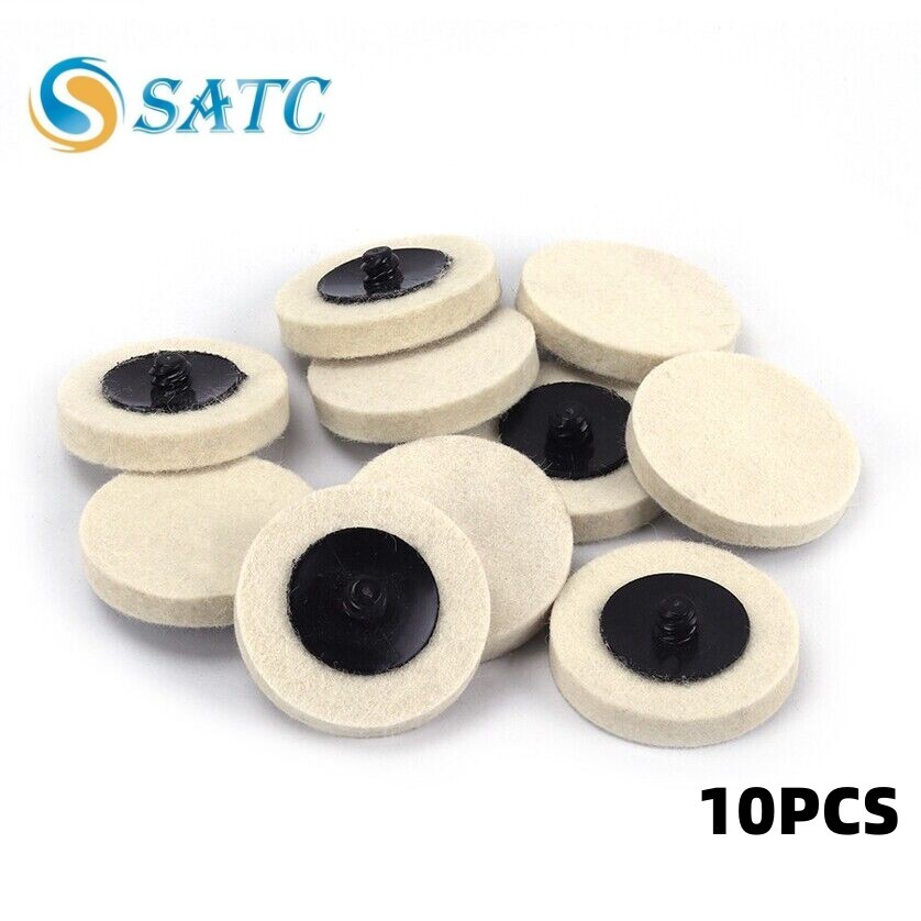 10PCS Wool Buffing Polishing Pad 2 inch Die Grinder Drill Roll Lock Sanding Disc