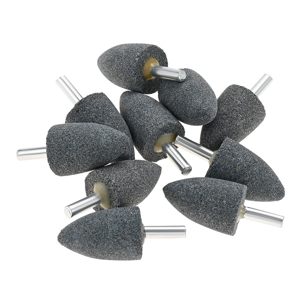 10PC Cone Shape Grinding Stones25mm Aluminium Oxide Fit Electric Rotary Tool