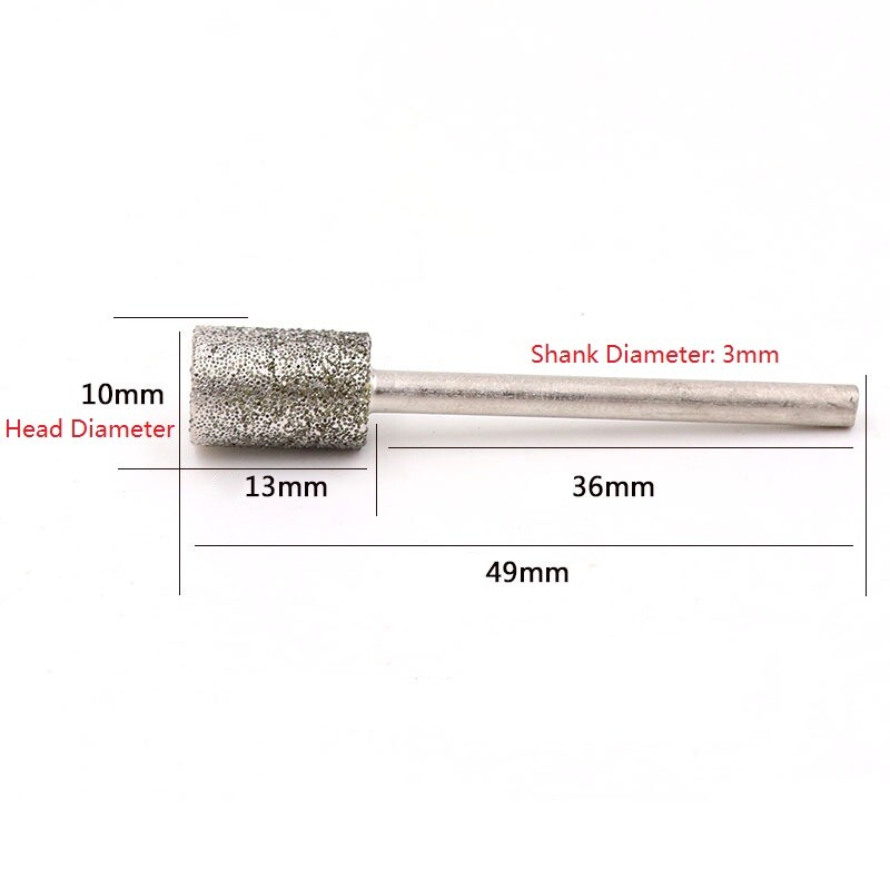 0.5mm-10mm Diamond Burr Grinding Engraving Bit 2.35/3mm Shank for Dremel Rotary