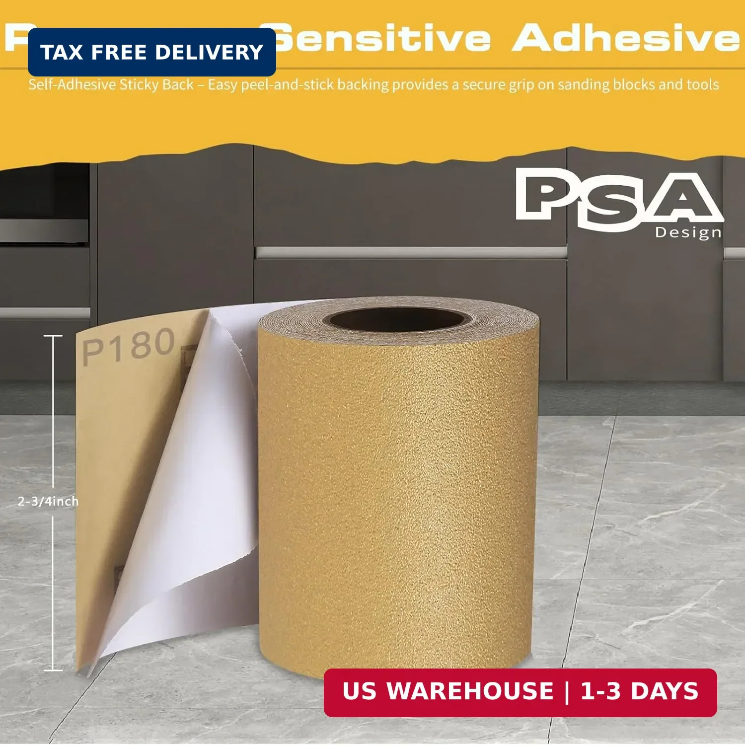 80, 180, 320 Grit PSA Longboard Sandpaper Kit, Total 15 Yards, 2-3/4″ Wide, Cont