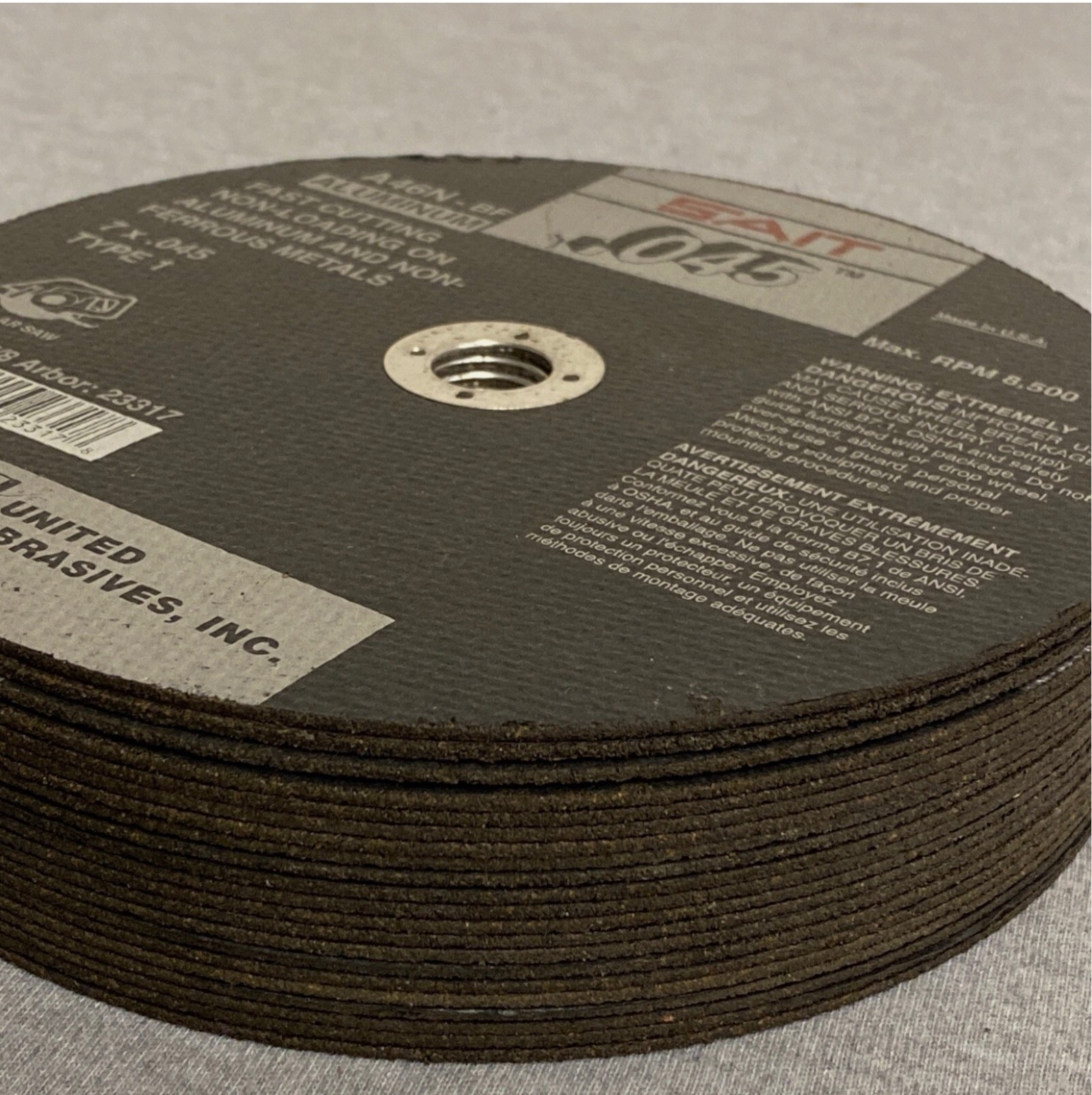 Sait 23317 Type 1 Burr Free High Speed Cut Off Wheel 7″x.045″x5/8″ – (21-Pack)