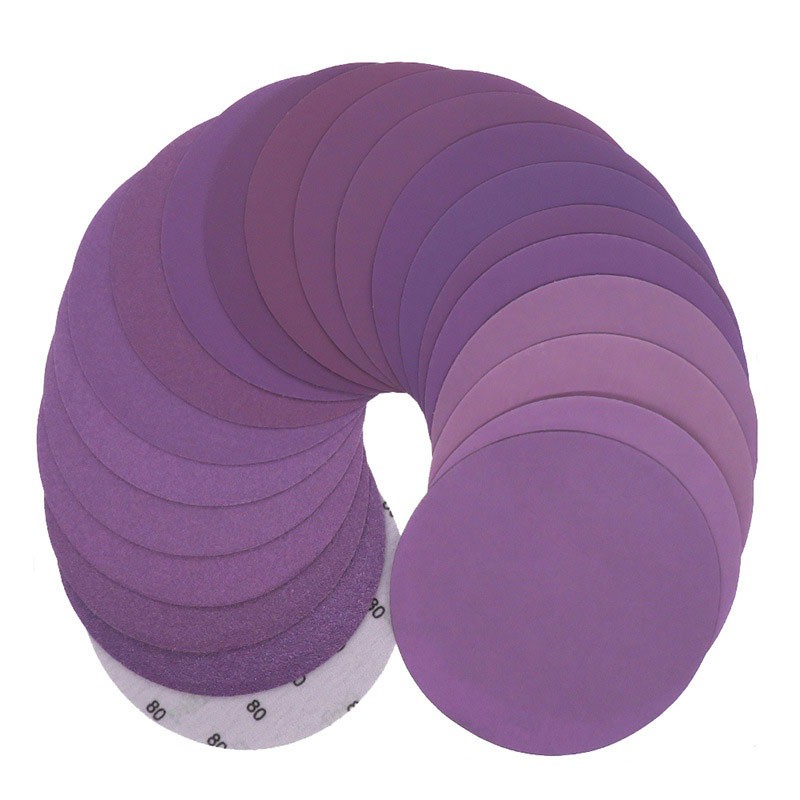 6 Inch 150mm Flocking Purple Sandpaper Disc 60~10000 Grit Wet And Dry Hook &Loop