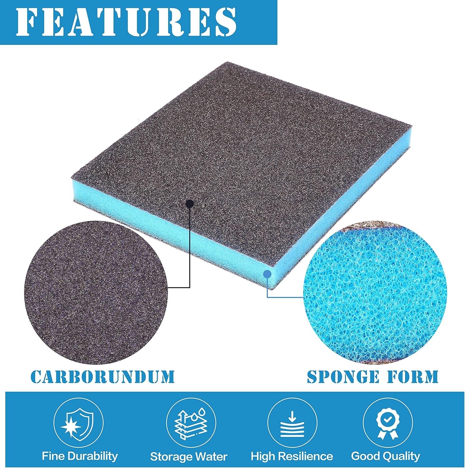 120 Grit Sanding Sponge 4Pcs Washable Reusable Wet Dry Sandpaper