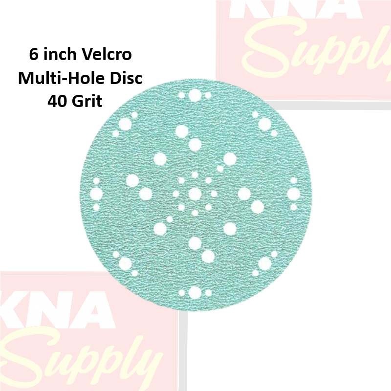 6 Inch 40-800 Grit 50-100 PK Aluminum oxide Multi-Hole Disc Hook Loop Sandpaper