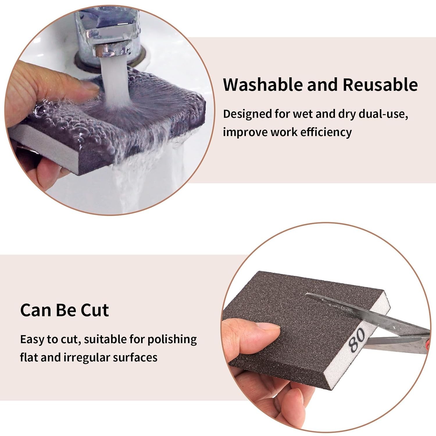 8 Pack Sanding Sponge, Sanding Blocks 60/80/120/220 Grit Assortment, Sand Paper