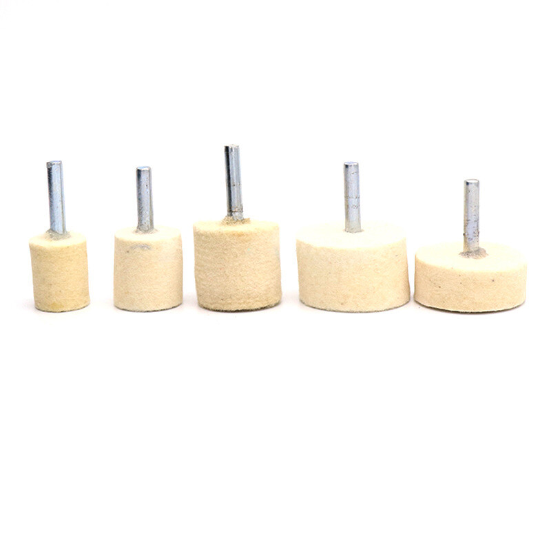 20mm-40mm Wool Felt Polishing Buffing Bob Burr Point Wheel 1/4” Shank for Drill