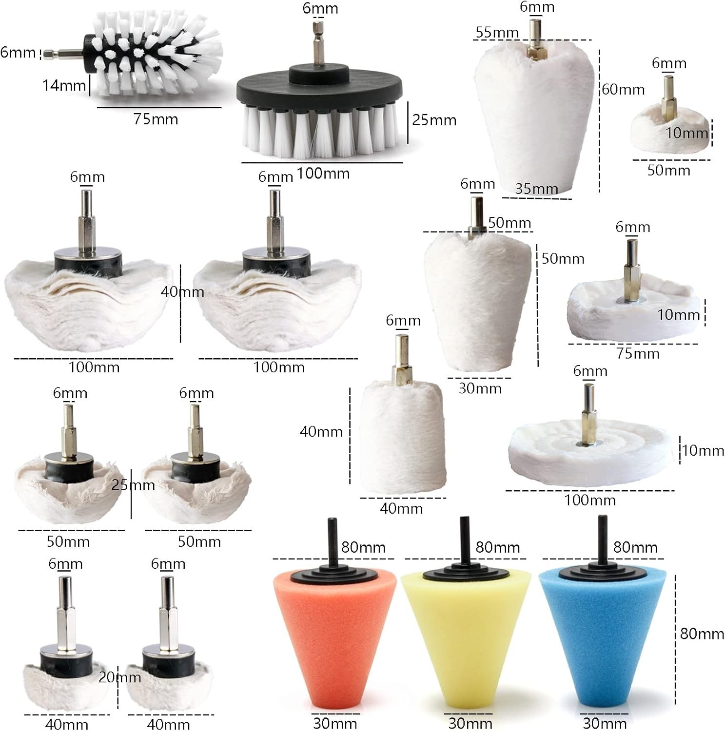 Kit de 17 discos de pulido para taladro, para metal, aluminio, acero inoxidable,