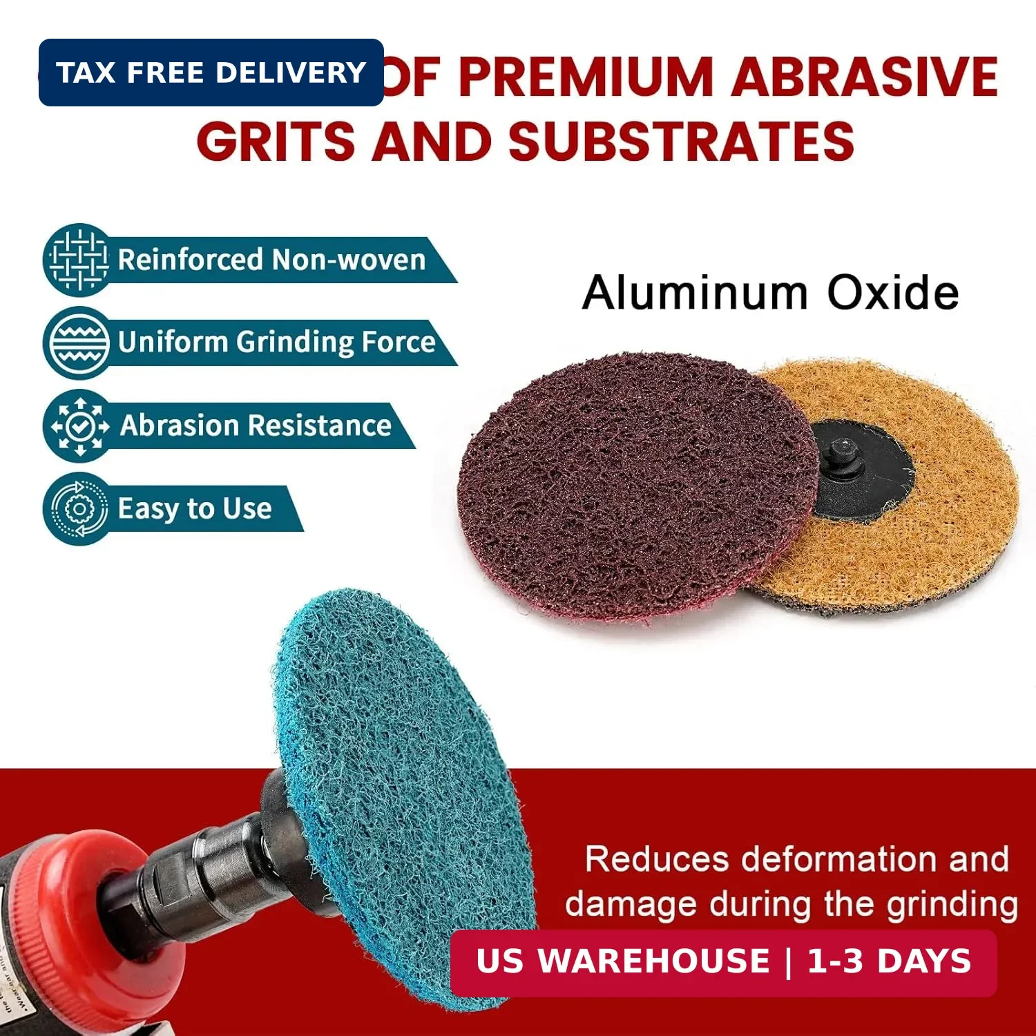 25Pcs 3 inch Roloc Sanding Discs Set,Fine Medium Coarse Grit Discs Surface Condi