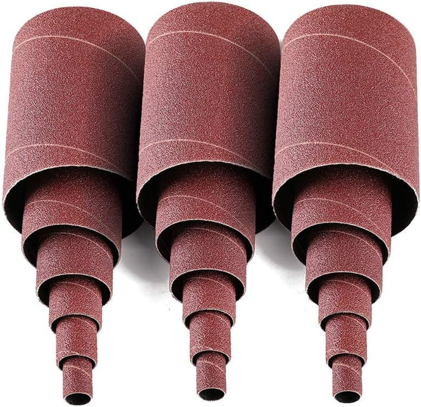 Aluminum Oxide Spindle Sanding Sleeves, 4.5 Inch Length 80/120/240 Assorted Grit