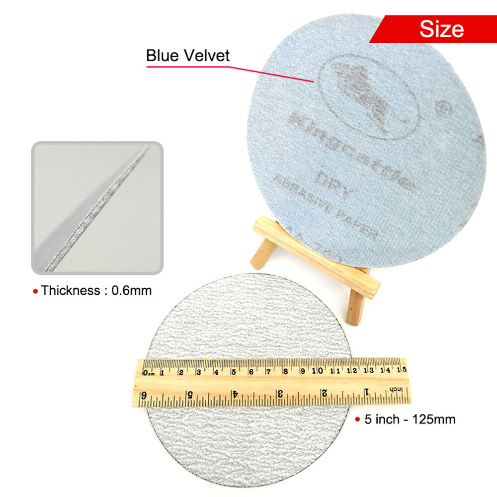125mm Hook and Loop Sanding Disc 5″ Orbital White Sandpaper Pads 80-1000 Grit