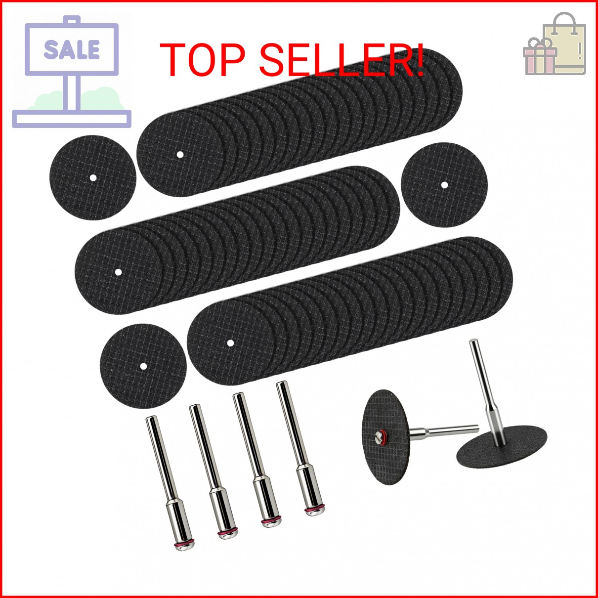 60Pcs Rotary Tool Cut Off Wheel 1-1/4 inch Reinforced Fiberglass Cut Off Wheels