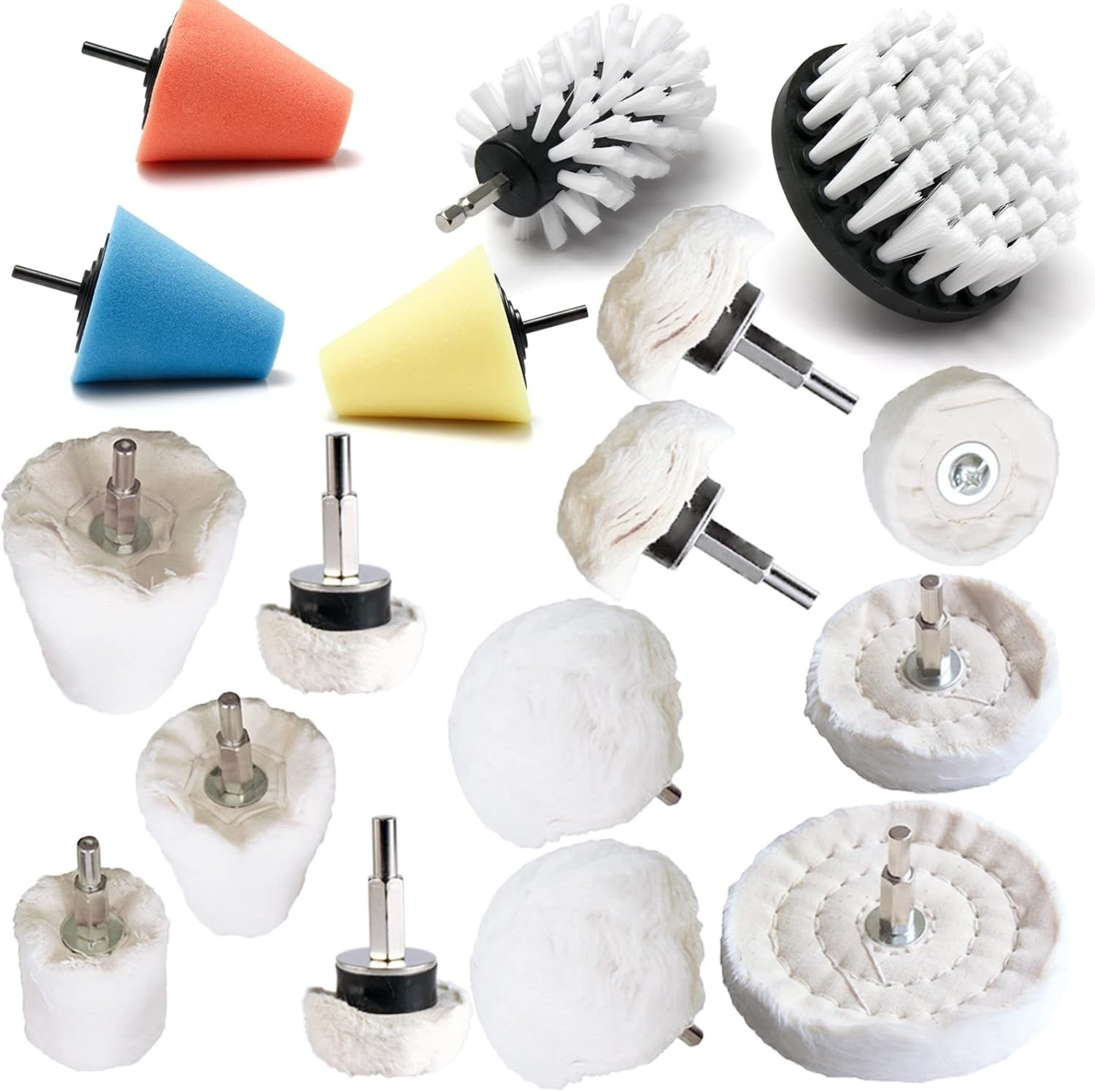 Kit de 17 discos de pulido para taladro, para metal, aluminio, acero inoxidable,