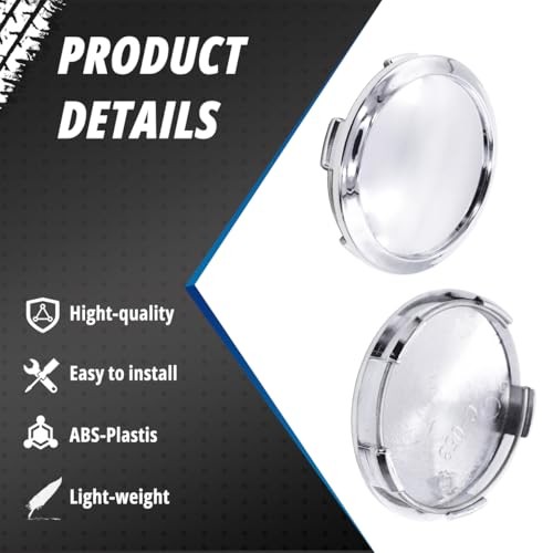 4 Pack Wheel Center Caps Kit, OD 64 mm / 2.52 inch ID 60 mm / 2.36 inch chome