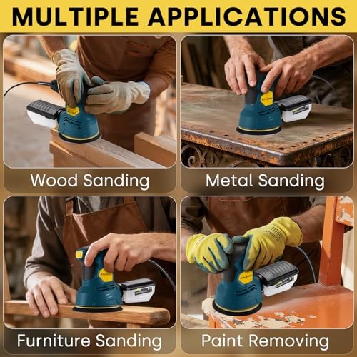 Orbital Sander with 6 Speeds, Dust Collection, 5 in Corded | 6,000-13,000 2.5A