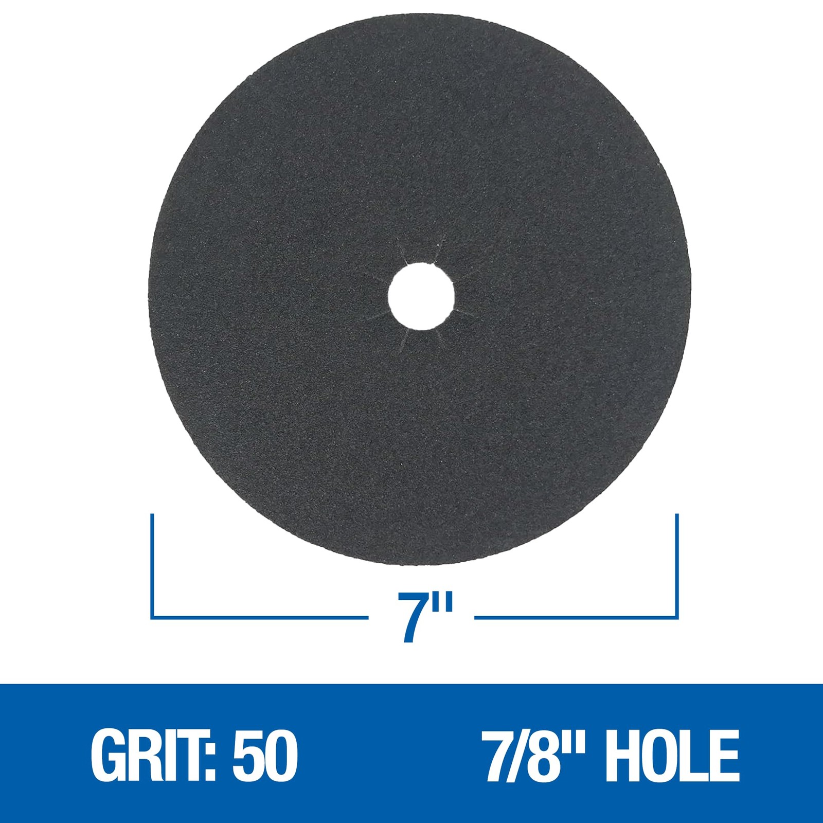 Silicon Carbide Floor Sanding Edger Discs 7 x 7/8 Hole 50F Grit 50 PCS