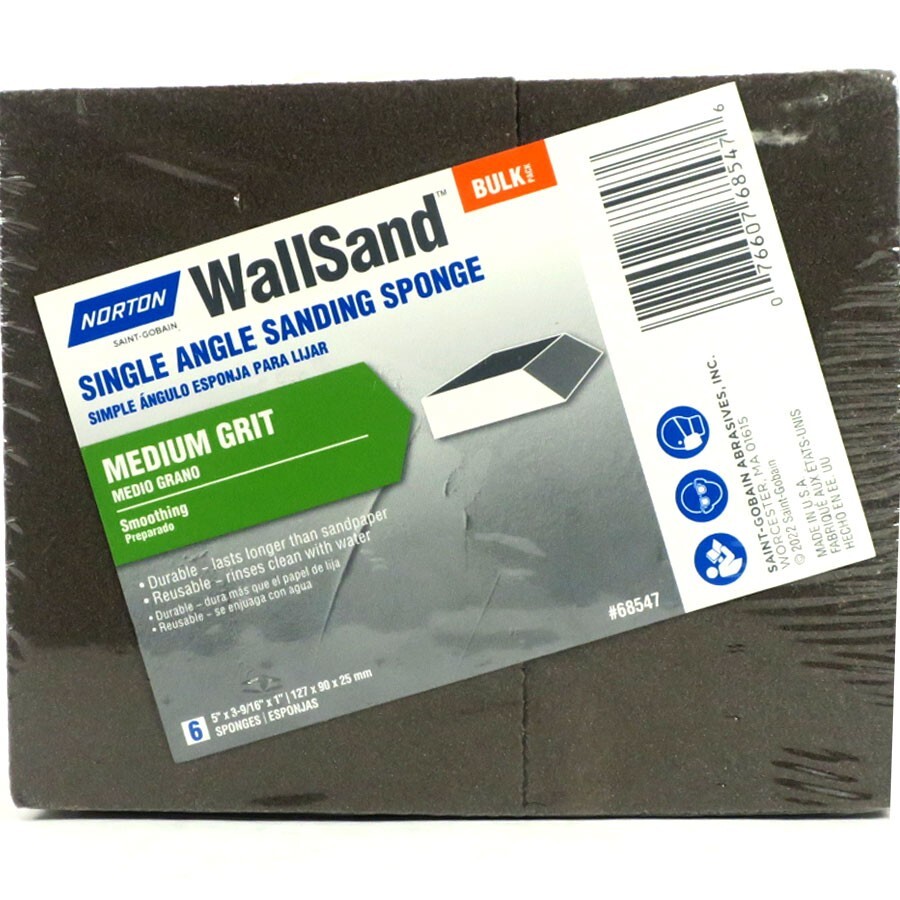 Norton Saint-Gobain Wallsand Bulk Pack Medium Grit 6 Sponges