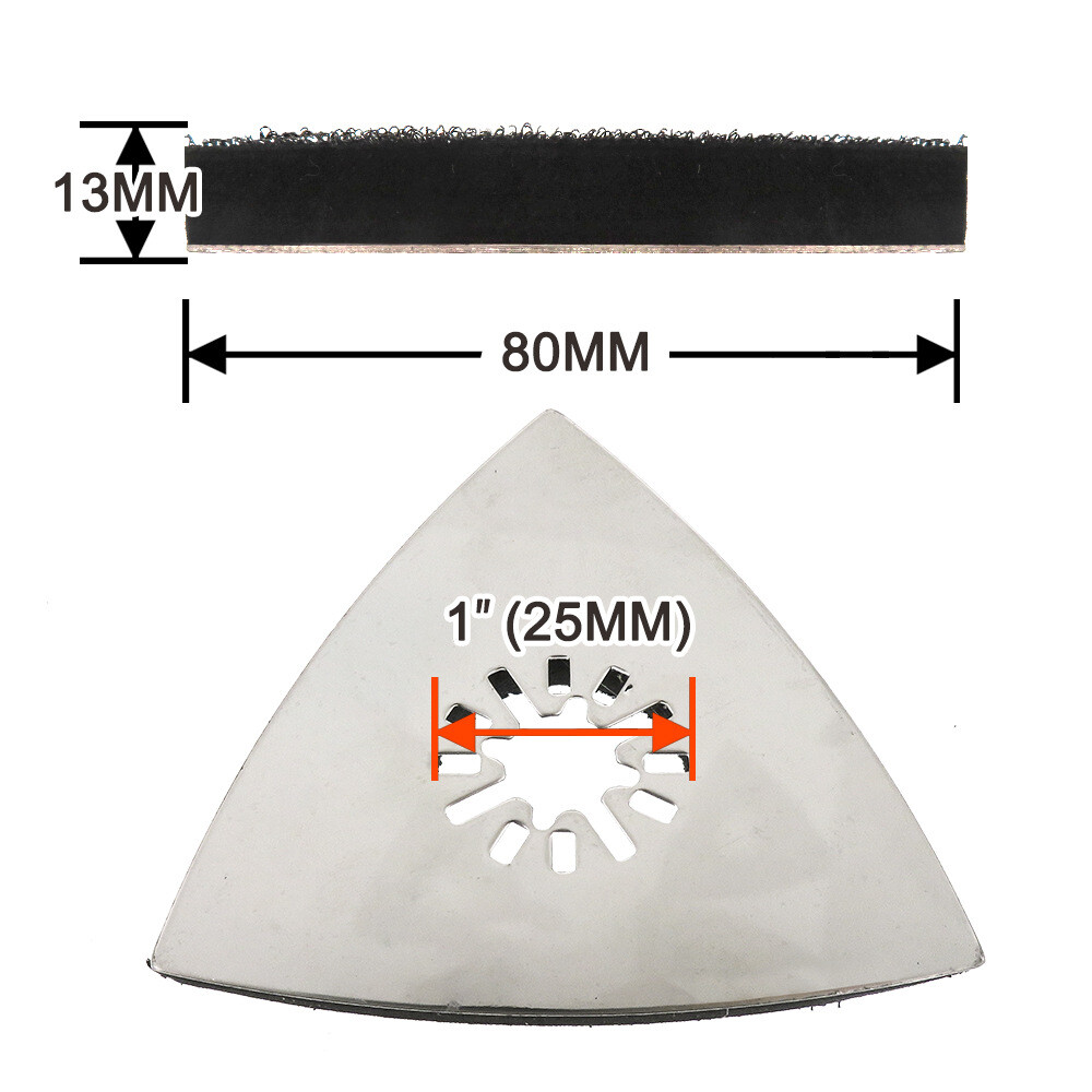 80mm Sanding Pad MultiTool Triangle Backing Pad Sander Attachment Pad Hook Loop